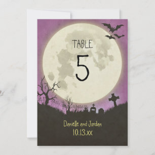 Invitation Numéro de tableau pour un mariage d'Halloween en v