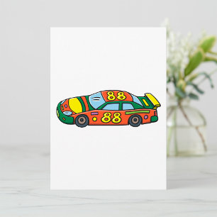 Invitation Numéro de voiture de course 88