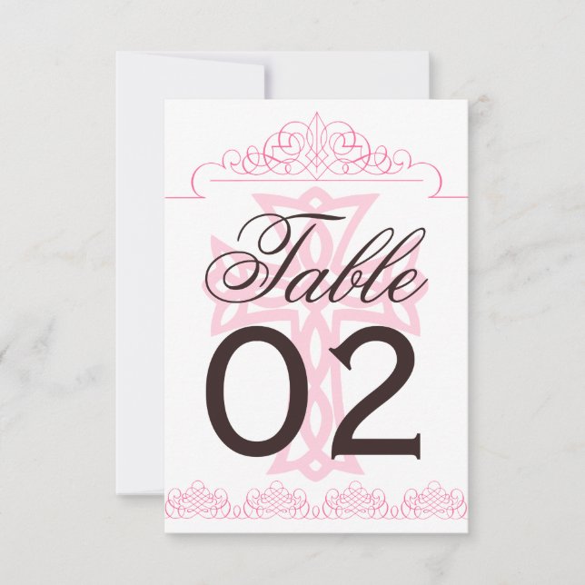 Invitation Numéros de tableau Mariage croisé (Devant)