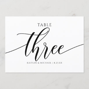 Invitation Numéros de tableau Mariage moderne Calligraphie -