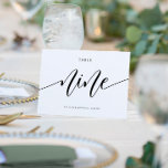 Invitation Numéros de tableau Mariage moderne Calligraphie -<br><div class="desc">Mariage Flair Table Numéro 9 (Noir) : Cette carte de numéro de table de calligraphie tendance est définie en noir riche, mais vous pouvez la changer à n'importe quelle couleur que vous voulez en changeant votre couleur arrière - plan!. **COMMENT CHANGER LA COULEUR DE CONCEPTION : Cliquez sur le bouton...</div>