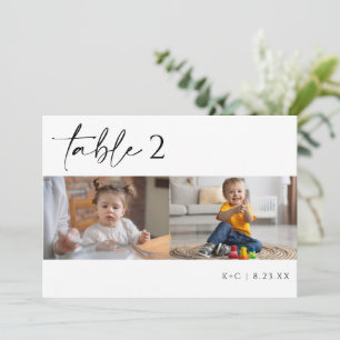 Invitation Numéros de tableau minimalistes de Mariage photo m