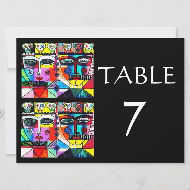 INVITATION NUMÉROS DE TABLES DE MARIAGE - JOUR DES MORTS (Devant)