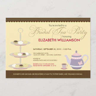 Invitation nuptiale avec du charme de thé (jaune)