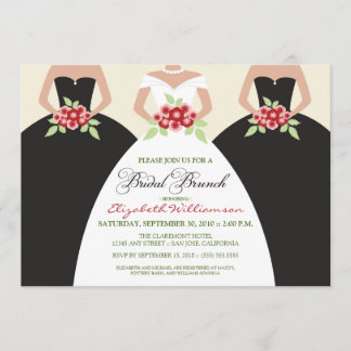 Invitation nuptiale de brunch de jeune mariée et
