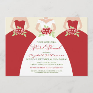 Invitation nuptiale de brunch de jeune mariée et