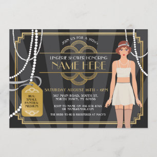 Invitation nuptiale de brune de perle des années