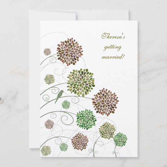 Invitation nuptiale de coutume de dahlia de nature (Devant)