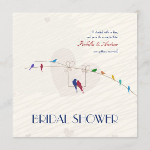 Invitation nuptiale de douche d'amour heureux