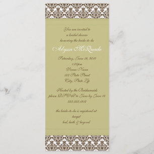 invitation nuptiale de douche de damassé olive