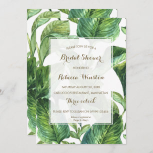 invitation nuptiale de douche de feuille tropical