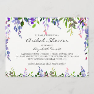 invitation nuptiale de douche de fleur pourpre