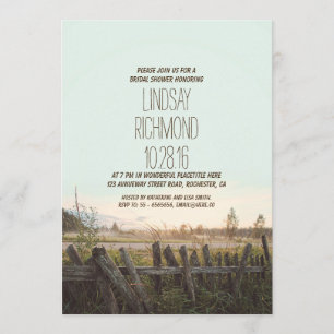 invitation nuptiale de douche de pays rustique