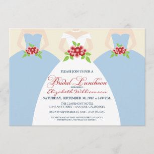 Invitation nuptiale de jeune mariée et de déjeuner