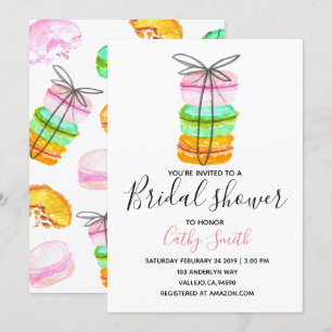 Invitation nuptiale de partie de douche de macaron