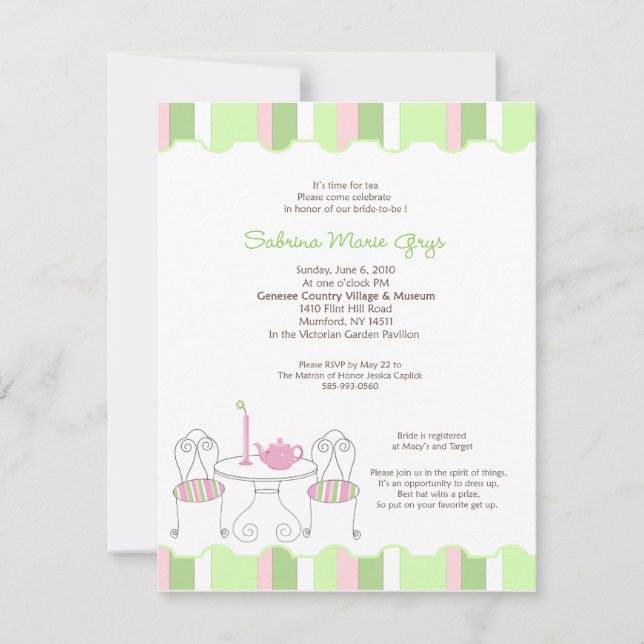 Invitation nuptiale de théière *POUR SABRINA SEULE (Devant)