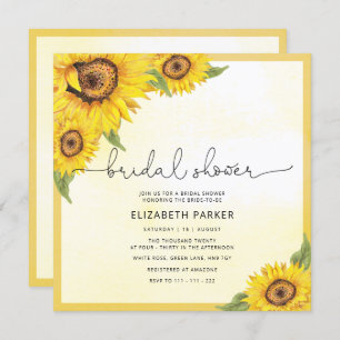 Invitation nuptiale de tournesol moderne