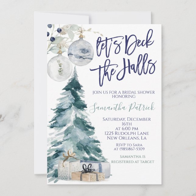Invitation nuptiale Deck the Halls (Devant)