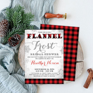 Invitation nuptiale d'hiver Flannel et givre