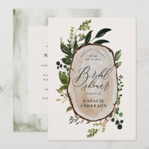 Invitation nuptiale en tranches de bois rustique