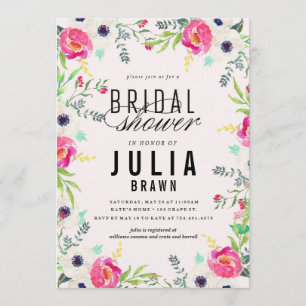 Invitation nuptiale FLORALE DE BOHÈME de douche