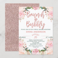 Invitation nuptiale florale pétillante de brunch
