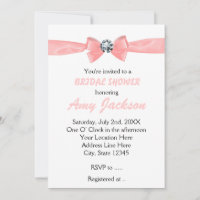 Invitation nuptiale Glam Peach Diamond Bow