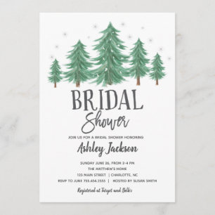 Invitation nuptiale hivernale Douche verdure Bois
