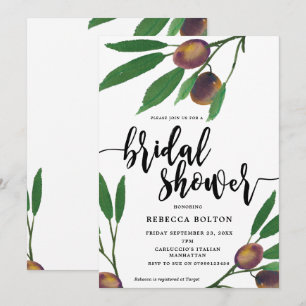 invitation nuptiale moderne de douche de laurier