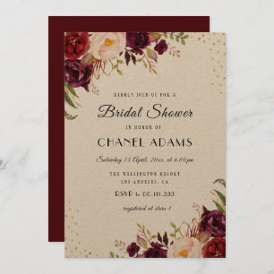 invitation nuptiale rustique de douche