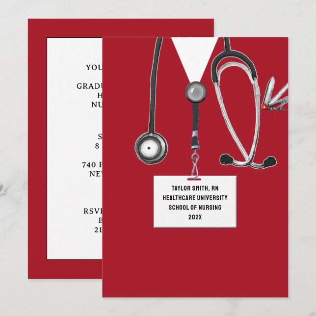 Invitation Nursing School Graduation (Devant / Derrière)