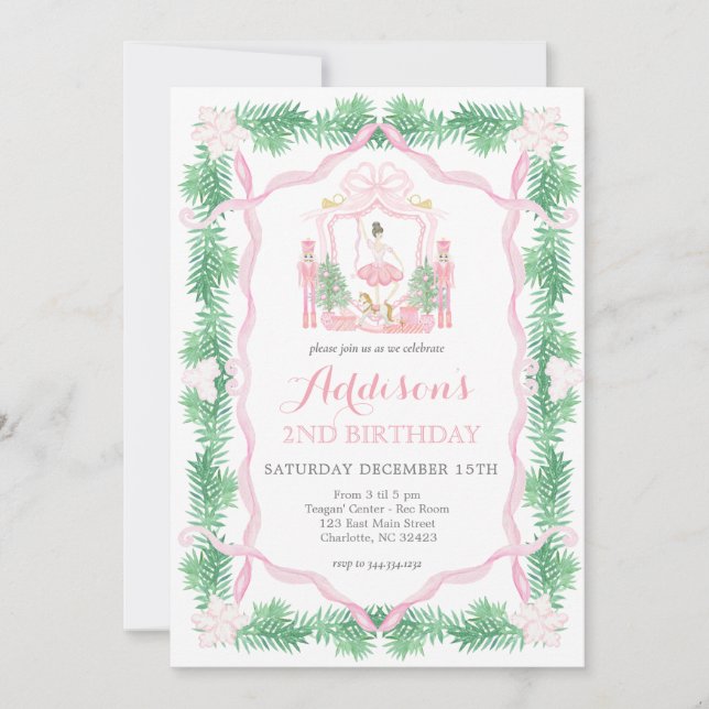 Invitation Nutcracker Anniversaire Invitation, Sugar Plum Pri (Devant)