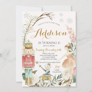 Invitation Nutcracker Anniversaire Sugar Plum Fée Noël