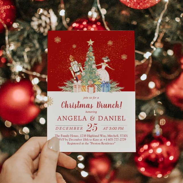 Invitation Nutcracker Aquarelle Brunch de Noël (Nutcracker Watercolor Christmas Brunch Invitation!)