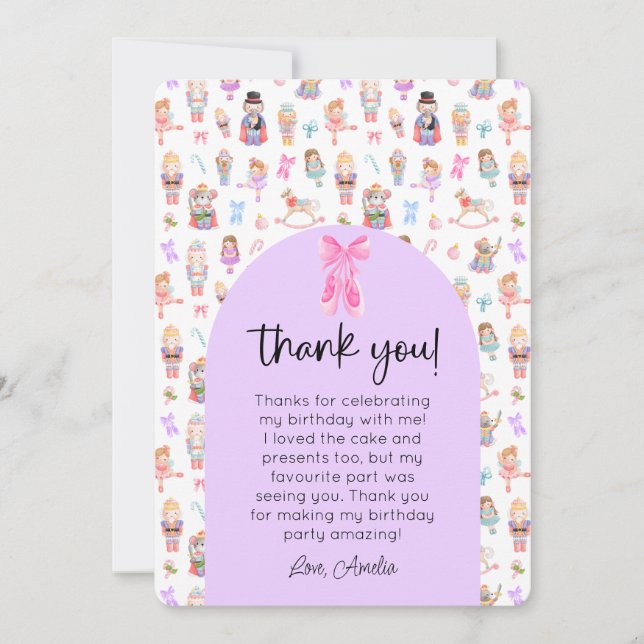 Invitation Nutcracker Birthday Photo Merci (Devant)