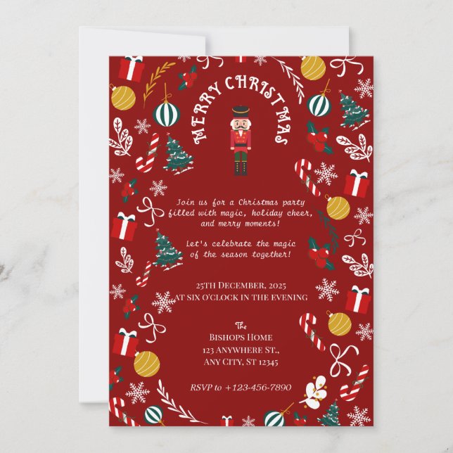 Invitation Nutcracker Magie fête de Noël (Devant)