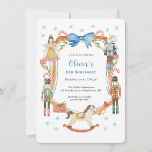 Invitation Nutcracker mignon Noël Fille Anniversaire