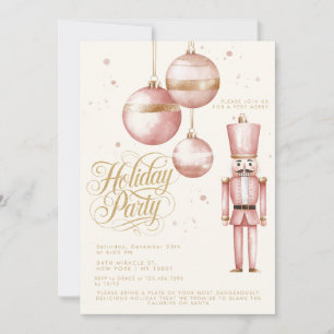 Invitation Nutcracker rose or ornements de vacances