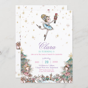 Invitation Nutcracker Sugar Plum Fairy Noël Anniversaire