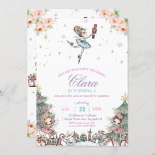Invitation Nutcracker Sugar Plum Fairy Noël Anniversaire
