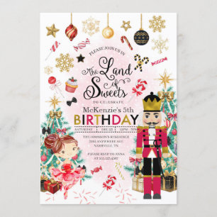 Invitation Nutcracker Sugar Plum Fée Noël Anniversaire