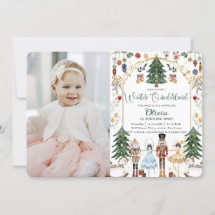 Invitation Nutcracker vintage Hiver Onederland 1er anniversai