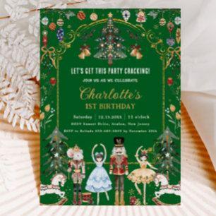 Invitation Nutcracker Vintage Noël 1er anniversaire