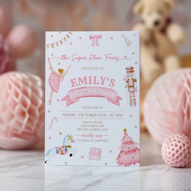 Invitation Nutcracker Winter Onederland 1er anniversaire (Créateur téléchargé)