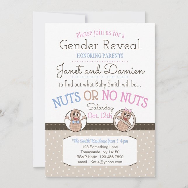 Invitation Nuts ou pas de nuts modifiable Genre Reveillez Inv (Devant)