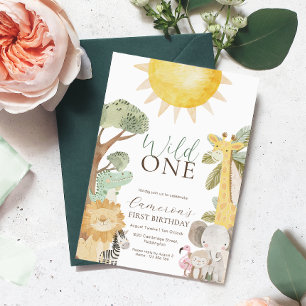 Invitation Nyala Safari Animaux premier anniversaire