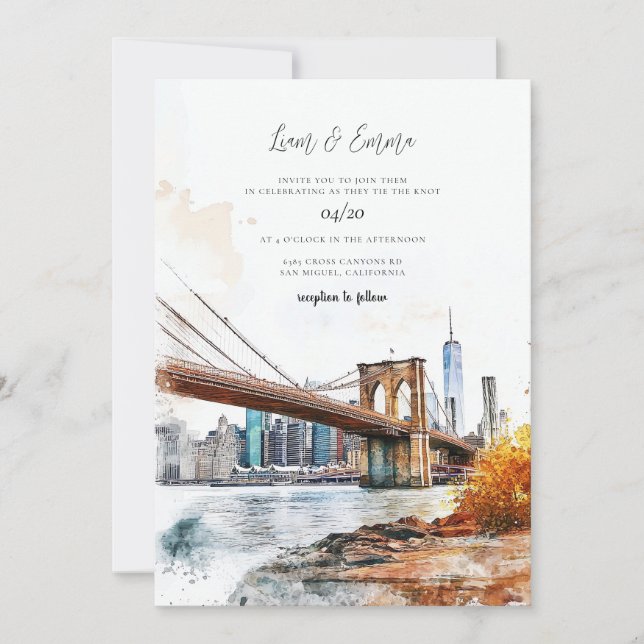 Invitation NYC New York City Lieux de mariage emblématiques (Devant)
