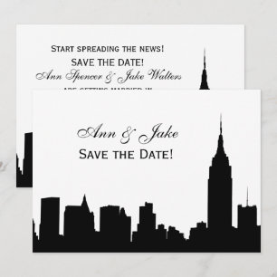 Invitation NYC Silhouette Large DIY Fond de Couleur Enregistr