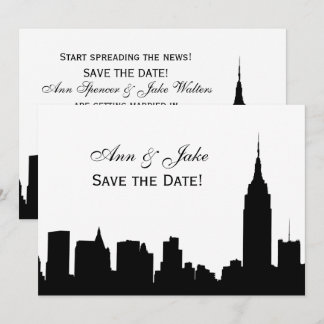 Invitation NYC Silhouette Large DIY Fond de Couleur Enregistr