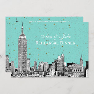 Invitation NYC Skyline 01 Etchd do-it-yourself BG Dîner de ré